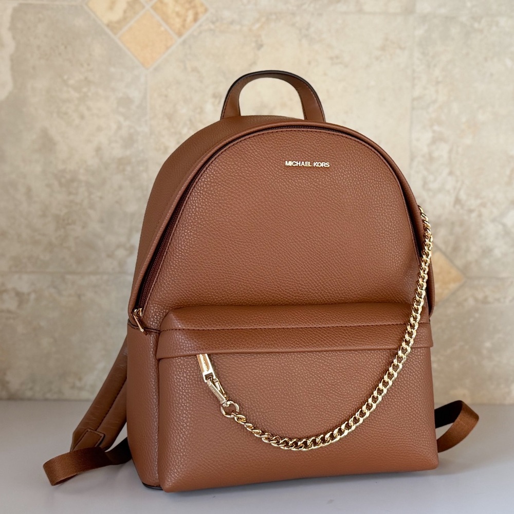Michael Kors Slater Medium Backpack Brown - Picture 3 of 15